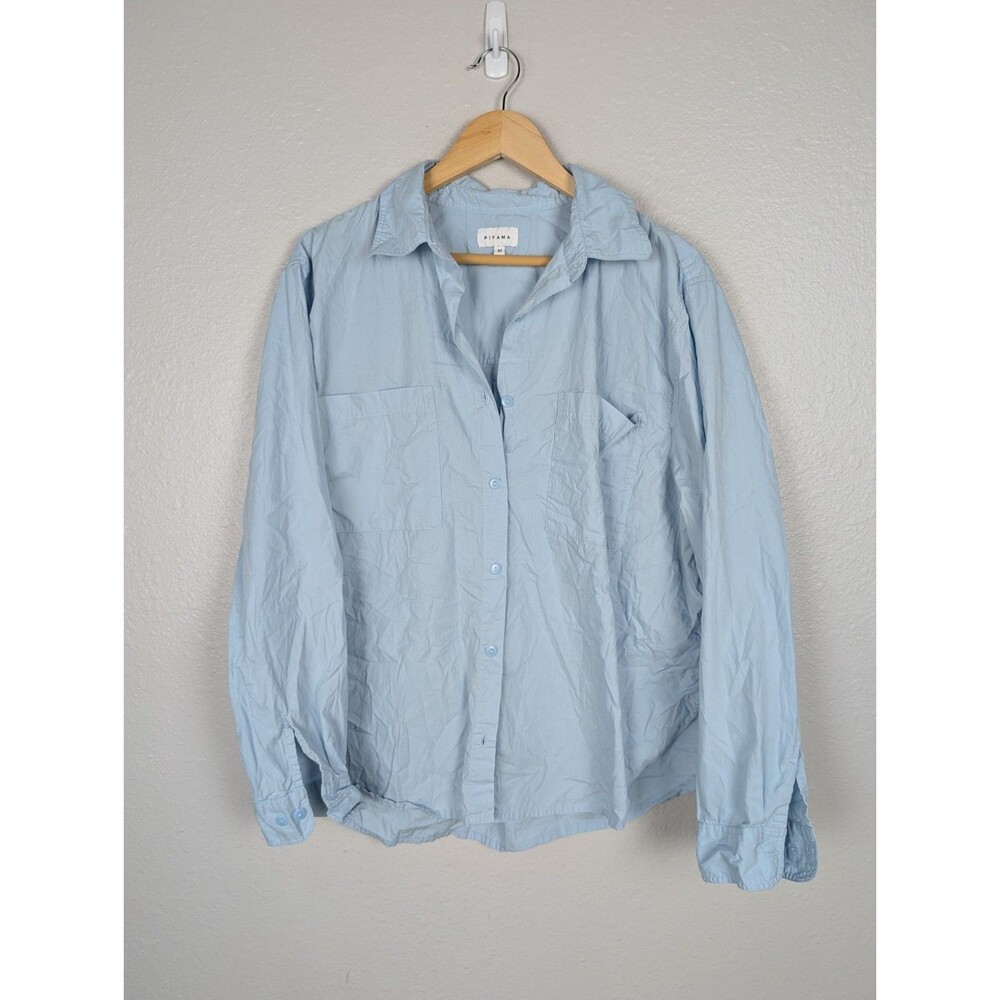 Piyama Light Blue Pajama Sleep Shirt M Oversized Pockets‎